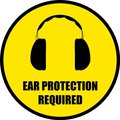 5S Supplies Ear Protection Required 18in Diameter Non Slip Floor Sign FS-PPEEARP-18
